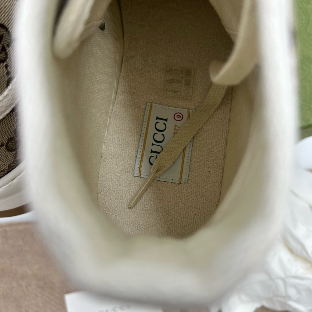 Men's Gucci  tennis 1977 high top canvas sneakers size 9, made in Italy - Picture 9 of 9